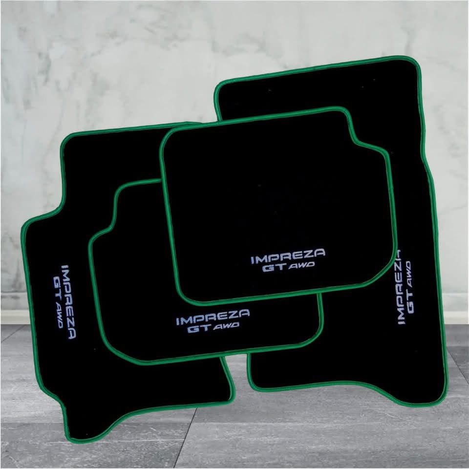 Subaru WRX STI Impreza Floor Mats – Black with Blue Trim